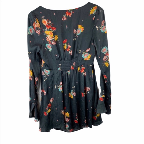 Free People Floral Babydoll Drop Waist Boho Dress Small - Picture 2 of 8